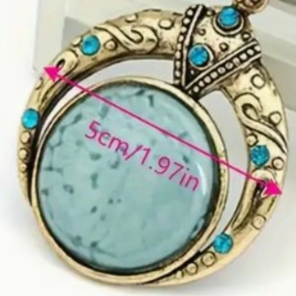 NWT Unique Handwoven Rice Bead Necklace - Bohemian Chic Round Gemstone Pendant - Picture 4 of 5